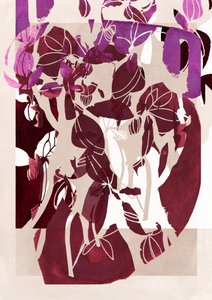 Abstract Magenta Florals by Jenja Braun