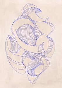 Blue Fluid Lines by Jenja Braun