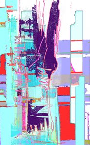 Colorful Abstract Cityscape by Jenja Braun