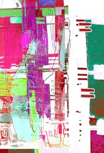 Vibrant Glitch Abstract by Jenja Braun