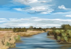 Peaceful River Landscape by Jenna Alheit
