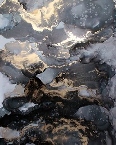 Golden Abstract Ink Flow