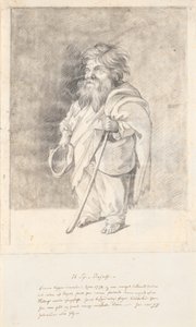 The Roman Dwarf Francesco Ravai, Called Bajocco. Full Figure, Three-Quarter Profile to the Left by Jens Juel