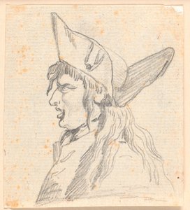 A Shouting Man (a Swiss?) with a Triangular Hat