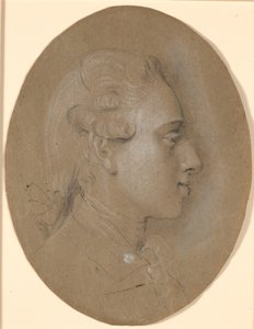 Frederik the Sixth as a young crown prince. In profile to the right by Jens Juel