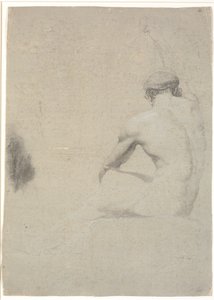 Model Sitting, Seen from the Back, Not Fully Drawn