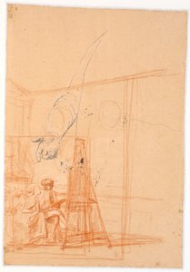 Study of the Right Arm of a Standing Male Figure and a Composition Sketch for a Double Portrait of Juel and His Wife at the Easel