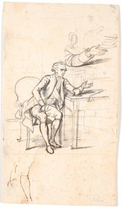 Study for the Holmskiold Family Portrait from 1787: Theodor Holmskiold Sitting at a Table