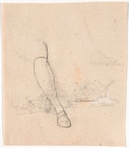 Studies of Plants by a Stream and Right Leg for the Portrait of Envoy Jean-Armand Tronchin Sitting Outdoors by Jens Juel