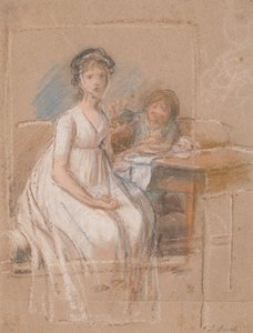 Draft for a Portrait Group. Regine Sophie Tutein, née Wraatz with her son Peter