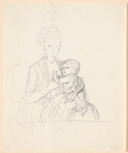 Draft for the Portrait of Countess Sophie Magdalene Raben, Born von Qualen, with Her Eldest Son, Born 1784