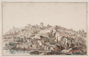 Roman Prospect with City Wall and Churches by Jens Petersen Lund