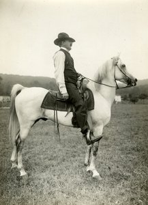 Homer Davenport cartoonist on his Arabian horse, c.1905-12 by Jessie Tarbox Beals