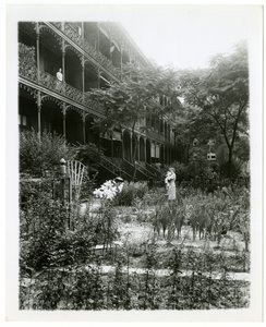 Rhinelander House gardens, W 11th St, Greenwich Village, New York, USA, c.1905-38 by Jessie Tarbox Beals