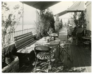 Patio Overlooking River, c.1936-37 by Jessie Tarbox Beals