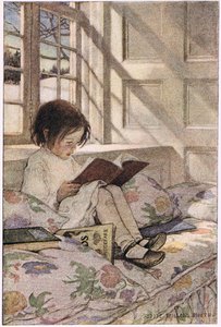 A girl reading, from 