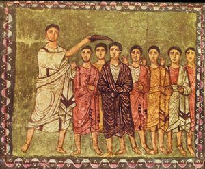 Samuel anoints David by Jewish School