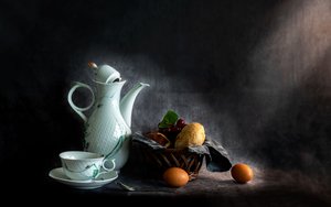 Rustic Breakfast Still Life by Jie Fischer