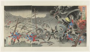 Destruction of the Railway in Manchuria During the Russo-Japanese War by Jinsai Rosetsu