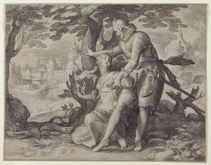 Young Woman Assisted by a Gentleman by Joachim Anthonisz. Wtewael