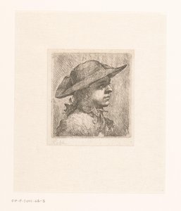Portrait of a Young Man with Hat by Joachim Martin Falbe (attributed to)