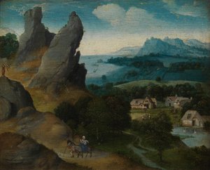 Landscape with the Flight into Egypt by Joachim Patenier