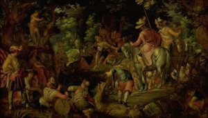 John the Baptist Preaching in the Forest by Joachim Wtewael or Utewael