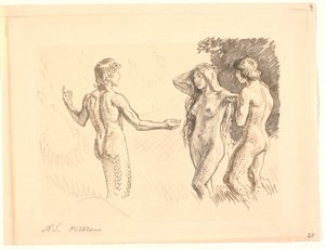Adam and Eve tempted by the serpent by Joakim Frederik Skovgaard