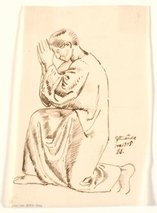 Kneeling, Praying Young Man in Profile by Joakim Frederik Skovgaard