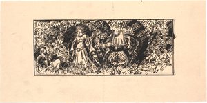 Princess Leading a Black Horse to a Seated Knight in the Forest by Joakim Frederik Skovgaard