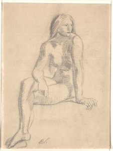 Seated, Young Nude Woman by Joakim Frederik Skovgaard