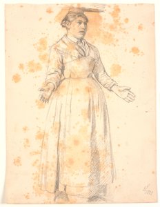 Standing Italian Woman with a Burden on Her Head