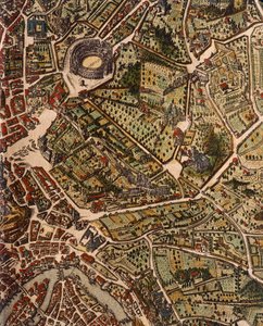 Map of Rome, by Joan Blaeu (1596-1673), print from Theatrum Civitatum et Admirandorum Italiae, ad Aevi Veteris et Praesentis Temporis Faciem Expressum, Italy by Joan Blaeu