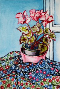 Cyclamen with Patterned Fabrics, 1999