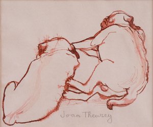 Two Pug Puppies, the brothers, 2005 by Joan Thewsey