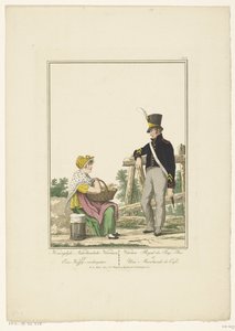 Standing Soldier with Seated Coffee Seller by Joannes Bemme
