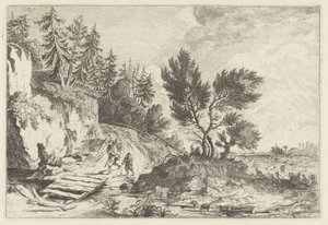 Two Walkers by a Bridge by Joannes Bemme
