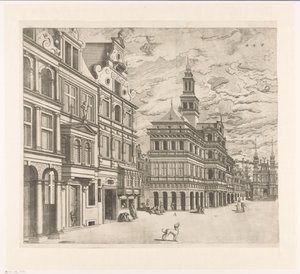 View of a Square with Monumental Buildings by Joannes van Doetechum (I)