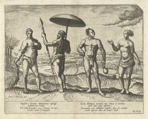 Two Men from Cananor and a Couple from Malabar by Joannes van Doetechum (I)