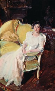 Clotilde Seated on the Sofa by Joaquín Sorolla