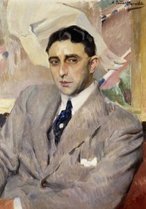 Portrait of the Actor, Ramon Pena, half-length, wearing a grey Suit