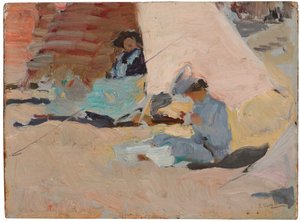 The Beach, Biarritz by Joaquín Sorolla