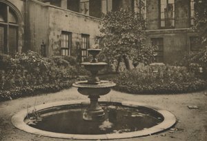 Ancient Mulberry Tree and Fountain in the Garden of Drapers Hall, c1935