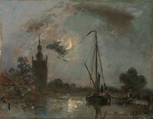 Overschie in the Moonlight by Johan-Barthold Jongkind