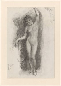 Standing Female Nude by Johan Antonie de Jonge
