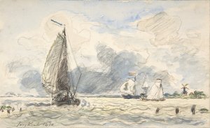 Dutch Fishing Boats, Verso: Sketches of Boats