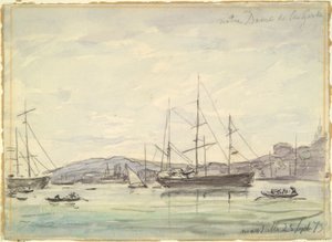 Harbor Scene, Marseilles by Johan Barthold Jongkind