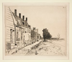 Houses Alongside the Canal by Johan Barthold Jongkind