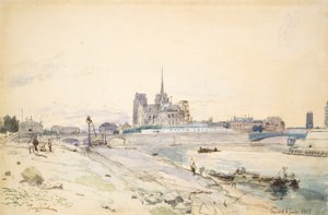 Notre Dame of Paris Seen from the Quai de la Tournelle