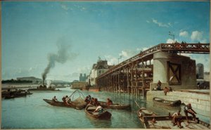Paris, Harbor Bridge on the Seine (Le Pont de l’Estacade) by Johan Barthold Jongkind